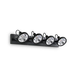 Wall-/Ceiling spot GLIM, 4 flames, incl. GU10 QPAR111 13W 3000K, black