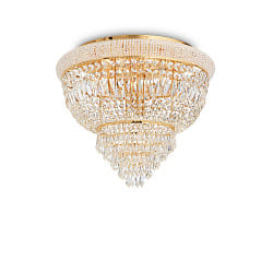 Ceiling luminaire DUBAI, 6 flames,  52cm, E14, metal / refined chrystal, brass