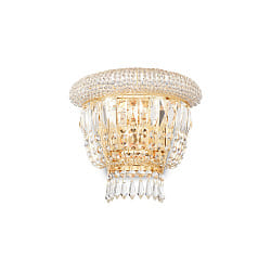 Wall luminaire DUBAI, 2 flames, E14, metal / refined chrystal, brass