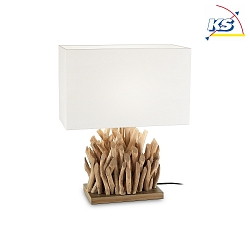 Table luminaire SNELL BIG, height 50cm, E27, natural wood, with switch and fabric shade