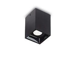 Luminaire de plafond NITRO SQUARE petit, angulaire, avec optique de lentille IP20, noir mat 