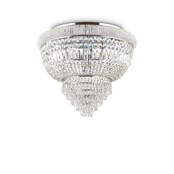 Ceiling luminaire DUBAI, 6 flames,  52cm, E14, metal / refined chrystal, chrome