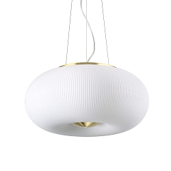 Pendant luminaire ARIZONA, 3 flames,  40cm, incl. 3x GX53 3000K, satined brass / white