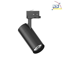 LED 3-phase track spot QUICK, CRi >90, 28W 3000K 3350lm 30, not dimmable, black