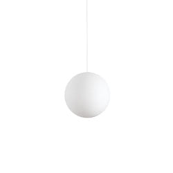 Pendant luminaire CARTA SP1, E27, matt white metal / shade in paper look,  30cm