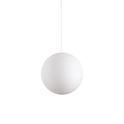 Pendant luminaire CARTA SP1, E27, matt white metal / shade in paper look,  40cm