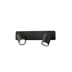 Applique et plafonnier RUDY  2 flammes, pivotant, rotatif GU10 IP20, noir , revtement en poudre