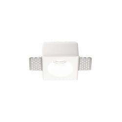 Luce da incasso SAMBA ROUND verniciabile GU10 IP20, Bianco, verniciabile