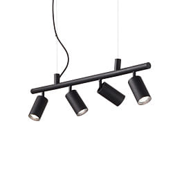 Pendant-/Ceiling luminaire DYNAMITE SP4, incl. 4x GU10 7W 3000K, adjustable, black