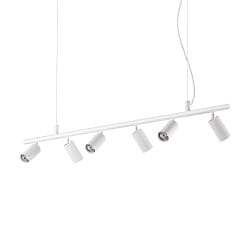 Pendant-/Ceiling luminaire DYNAMITE SP6, incl. 6x GU10 7W 3000K, adjustable, white