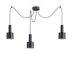 Pendant luminaire HOLLY, 3 flames, lenght 60cm, E27, black