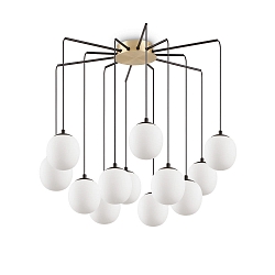 Luci a sospesione RHAPSODY 12-Lampadine G9 IP20, Ottone spazzolato, Opale bianco, Nero