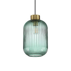 Luci a sospesione MINT-3 E27 IP20, Verde menta, ottone satinato