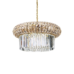 Luci a sospesione NABUCCO 12-Lampadine E14 IP20, Oro, trasparente, legato