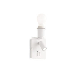 Luminaire mural GEA MAP2 SQUARE pivotant, avec interrupteur, sans abat-jour E27 IP20, blanche, revtement en poudre