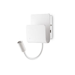 LED Wandleuchte PROBE, mit Flex-Arm, Ablage und USB-Buchse, 9W 3000K 580lm, Wei