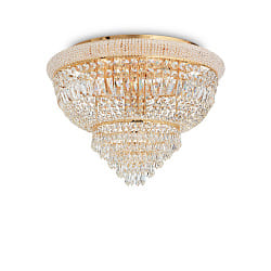 Ceiling luminaire DUBAI, 24 flames,   78cm, E14, metal / refined chrystal, brass