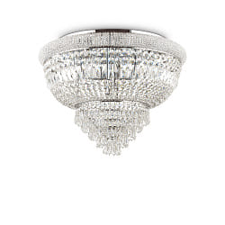 Ceiling luminaire DUBAI, 24 flames,   78cm, E14, metal / refined chrystal, chrome