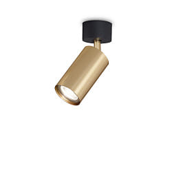 Luminaire de plafond DYNAMITE pivotant, rotatif GU10 IP20, noir , laiton satin