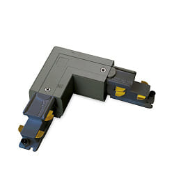 Connecteur d'angle triphas LINK TRIMLESS contrlable par DALI, conducteur de protection droit, noir 