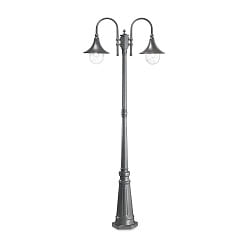 Outdoor floor luminaire CIMA, IP43, height 216cm, 2x E27 max. 60W, aluminium / acrylic, anthracite