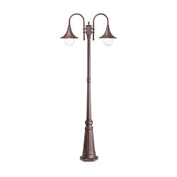 Luce con piedistallo CIMA E27 IP43, Caff marrone