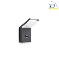Outdoor LED wall luminaire STYLE SENSOR, IP54, with PIR sensor, 9.5W 3000K 640lm, anthracite
