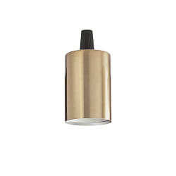 Supporto E27 - LISCIO cilindrico, ottone, brunito