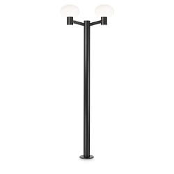 Outdoor Stehleuchte CLIO 2, 197cm, IP44, 2-flammig, 2x E27, ohne Abdeckung, Aluminium, Schwarz
