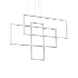 LED Pendelleuchte FRAME, 93W, 3000K, 9600lm, IP20, hhenverstellbar, wei