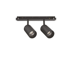 Halogne sur rail EGO TRACK DOUBLE LED  2 flammes, avec adaptateur, on/off LED IP20, noir 