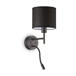 Luminaire mural SET  2 flammes, avec bras flexible, avec connexion USB E27 IP20, noir 