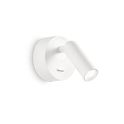 wall luminaire BEAN round, with switch IP20, white