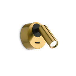 wall luminaire BEAN round, with switch IP20, brass