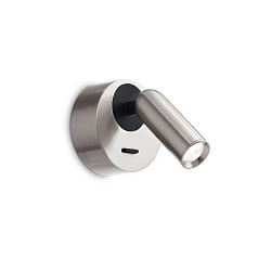 LED Wandleuchte BEAN, rund, 3,5W, 3000K, 220lm, IP20, mit Schalter, Nickel