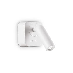 Lampada da parete BEAN angolare, con interruttore IP20, Bianco