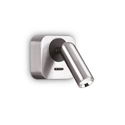 wall luminaire BEAN square, with switch IP20, nickel