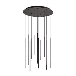 LED Pendelleuchte FILO, 12-flammig, 23W 3000K 2400lm, Hhe einzeln verstellbar, schwarz