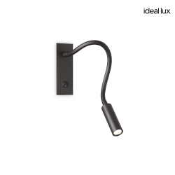 wall luminaire IO with switch, with flex arm IP20, black
