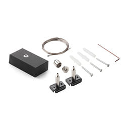 Abhngeset fr EGO KIT SINGLE STEEL CABLE 2 MT + CEILING CUP, schwarz