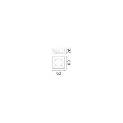 Reflektor BENTO, quadratisch, 63 mm, wei