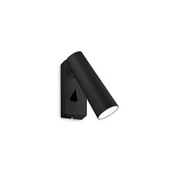 Luminaire mural PIPE avec interrupteur IP20, noir 