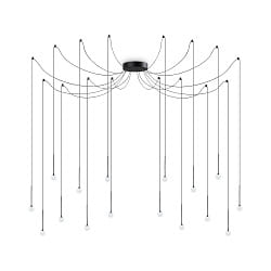 LED Pendelleuchte LUCCIOLA SP16, 16x16W, 3000K, 750lm, schwarz