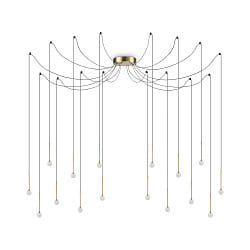 LED Pendelleuchte LUCCIOLA SP16, 16x16W, 3000K, 750lm, Messing