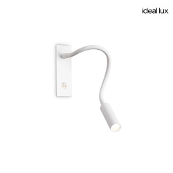 wall luminaire IO with switch, with flex arm IP20, white