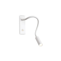 Luminaire mural IO avec interrupteur, avec bras flexible IP20, blanche