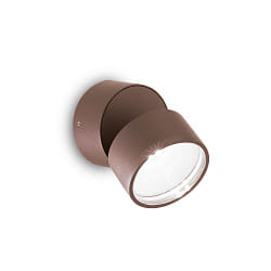 LED Wandleuchte OMEGA, rund,  90 mm, 7W, 4000K, 650lm, mit verstellbarem Lichtverteiler, Kaffee