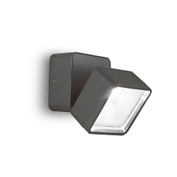 LED Wandleuchte OMEGA, quadratisch, 90 mm, 7W, 4000K, 650lm, mit verstellbarem Lichtverteiler, anthrazit