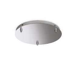 Rosace de plafond 30cm 3 fois, rond, chrome