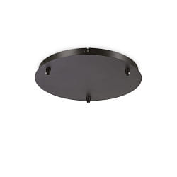 Rosace de plafond 30cm 3 fois, rond, noir